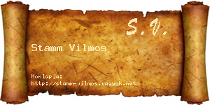 Stamm Vilmos névjegykártya